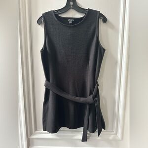 NWT Ann Taylor Factory Sleeveless Belted Black Tunic Top Size M (orig. $60)